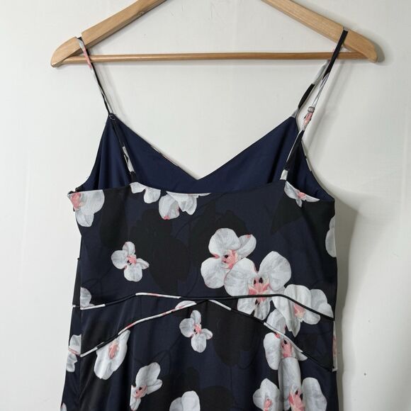 Banana Republic Maxi Slip Dress Sz 2 Tall Strappy Pieced Floral Coquette Empire - Picture 6 of 14